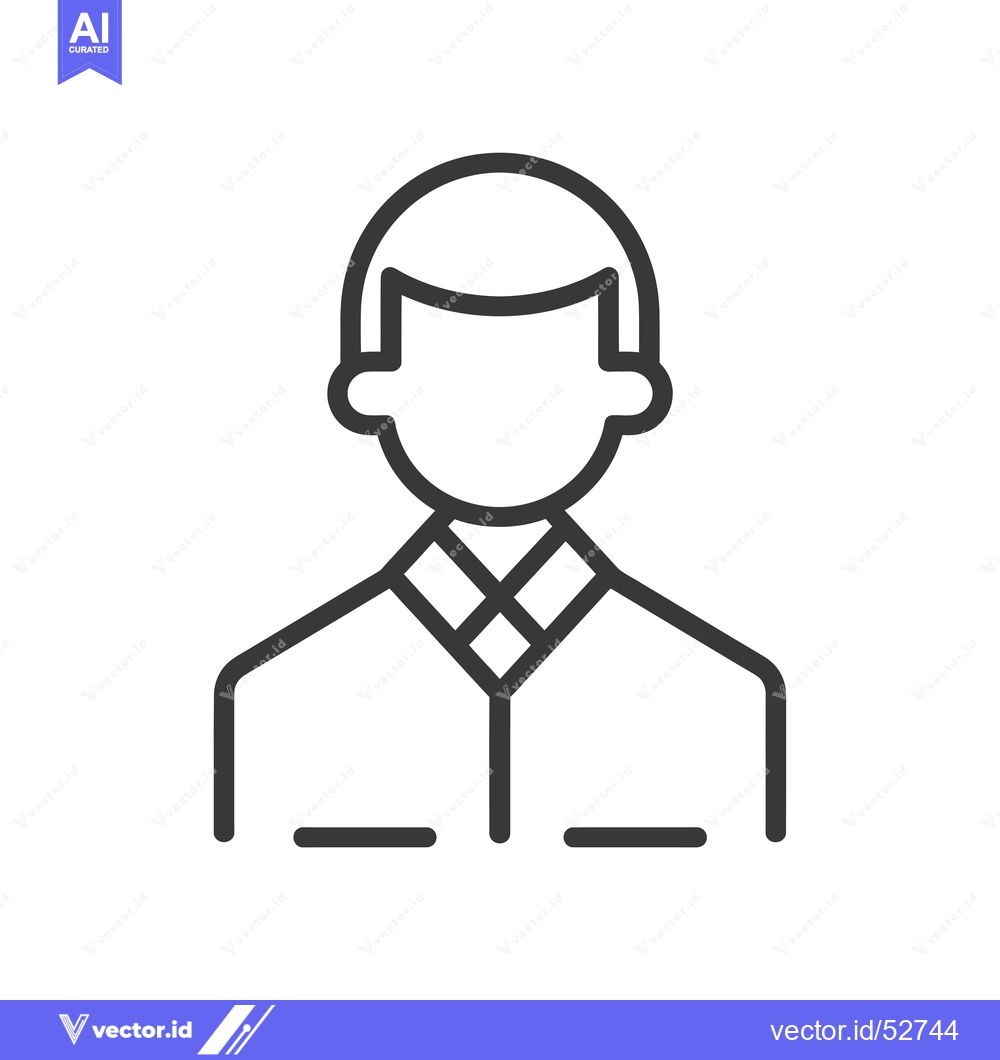 Premium Vector dari Line art illustration of a man's head and shoulders