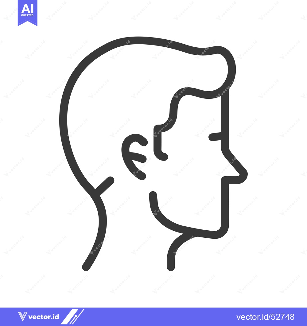 Premium Vector of Line Art Illustration of a Man's Profile