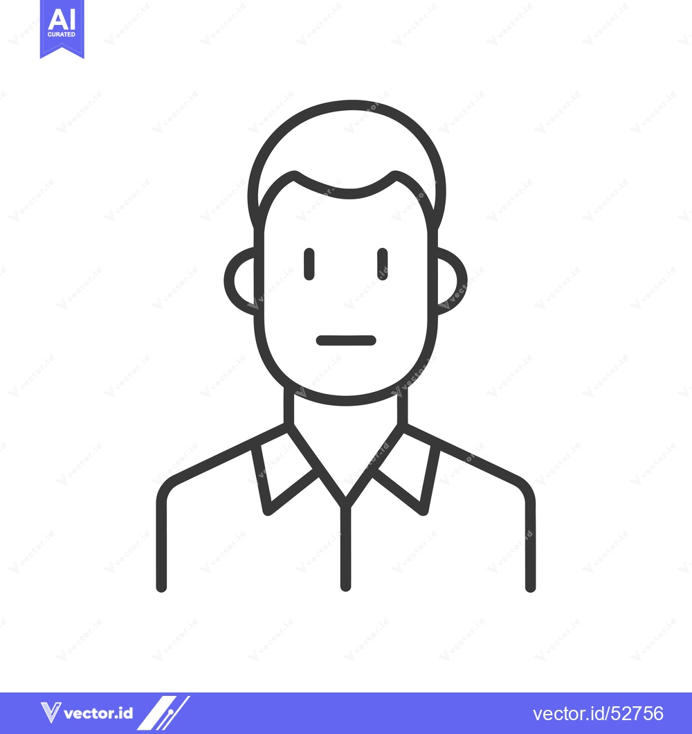 Premium Vector dari Line Art Illustration of a Man Wearing a Collared Shirt