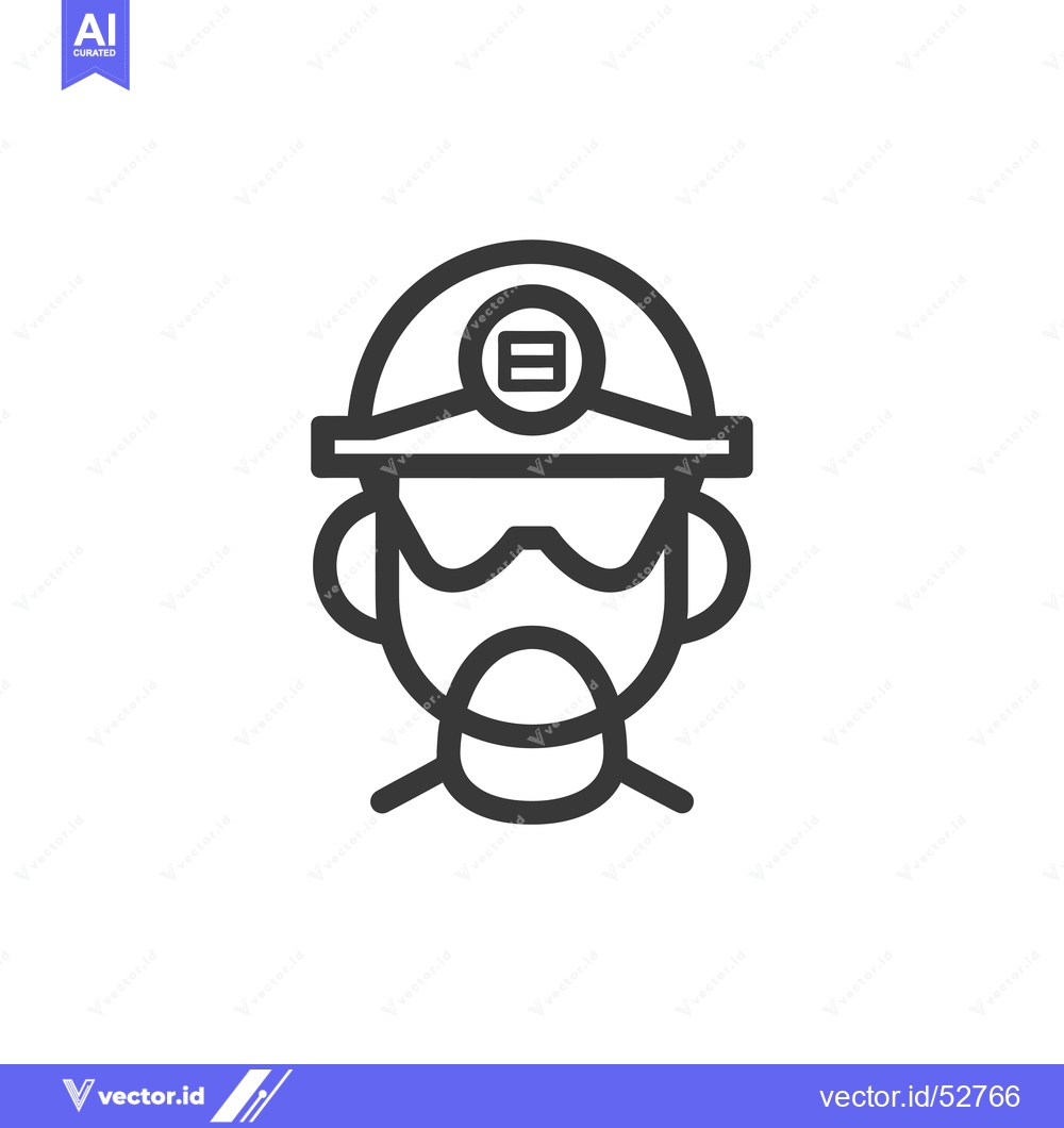 Premium Vector of Line art illustration of a man wearing a helmet and goggles