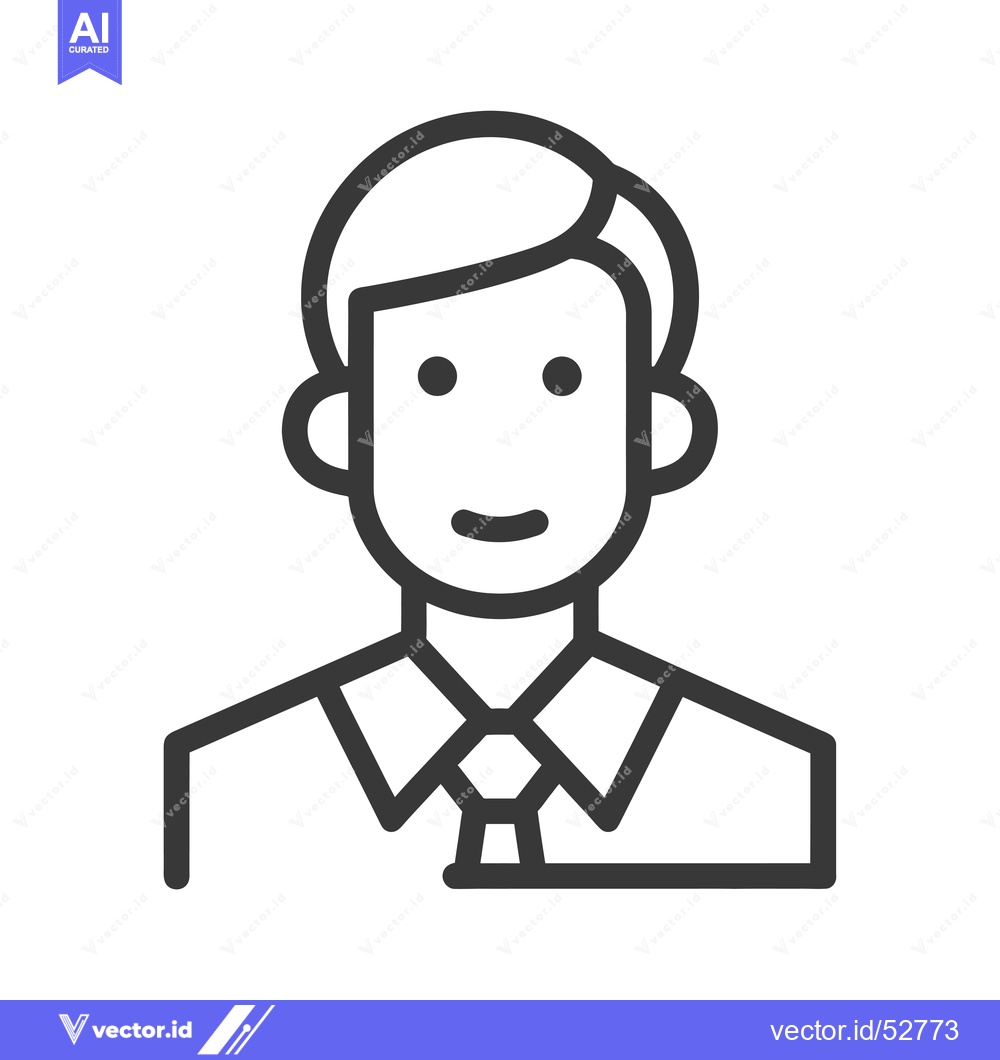 Premium Vector dari Line Art Illustration of a Man Wearing a Tie