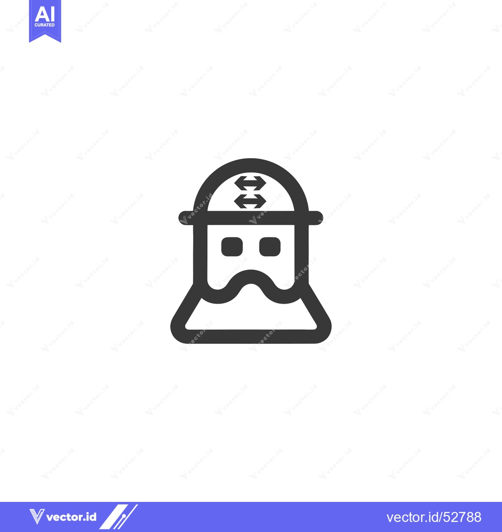 Premium Vector of Line art illustration of a man with a beard wearing a hat with arrows