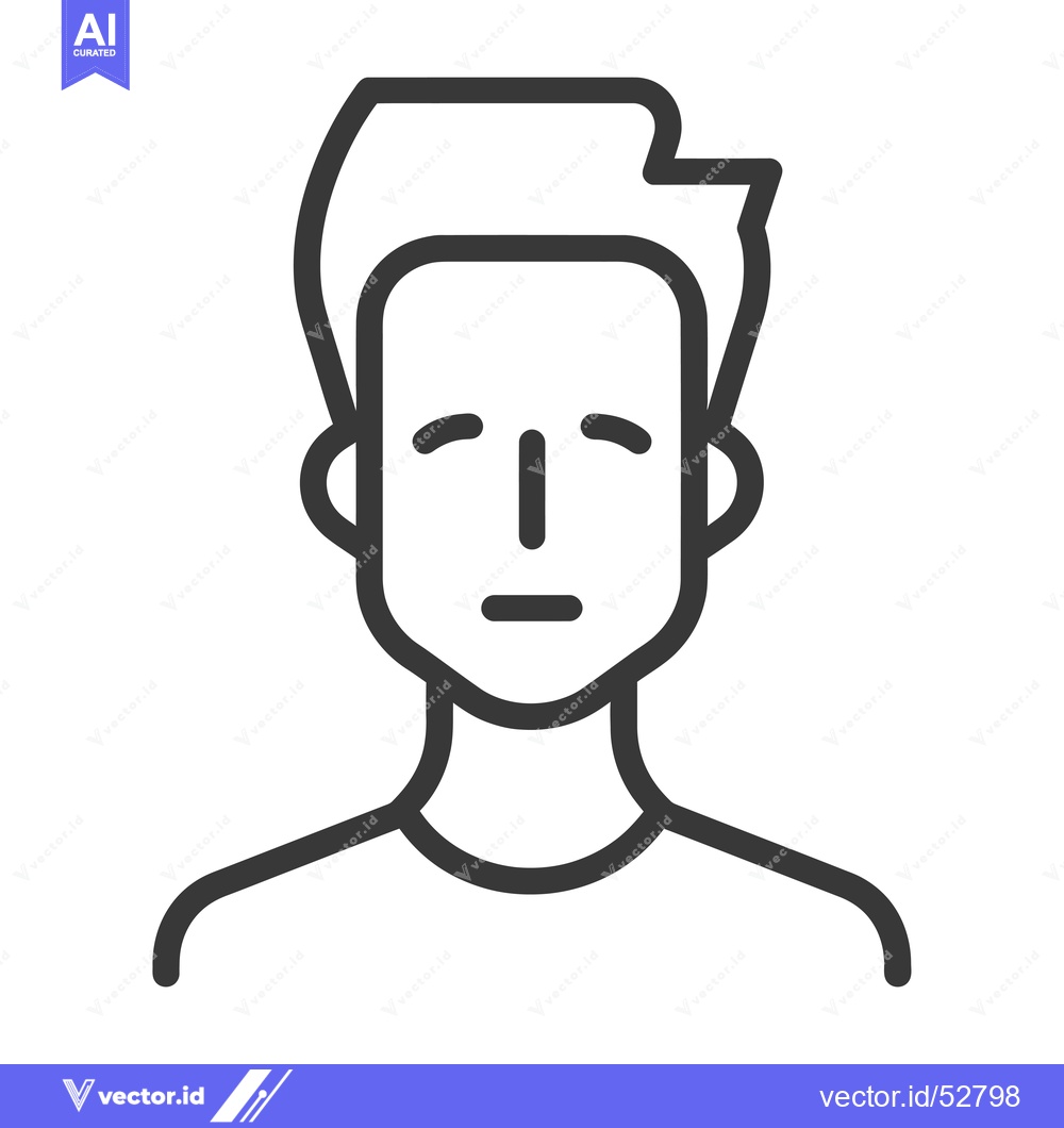 Premium Vector of Line Art Illustration of a Man with Closed Eyes