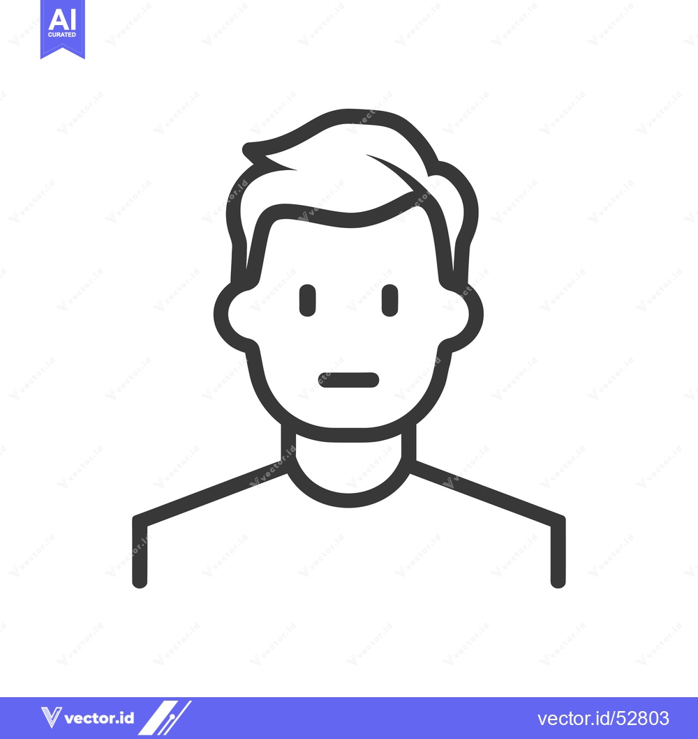 Premium Vector dari Line art illustration of a man with short hair