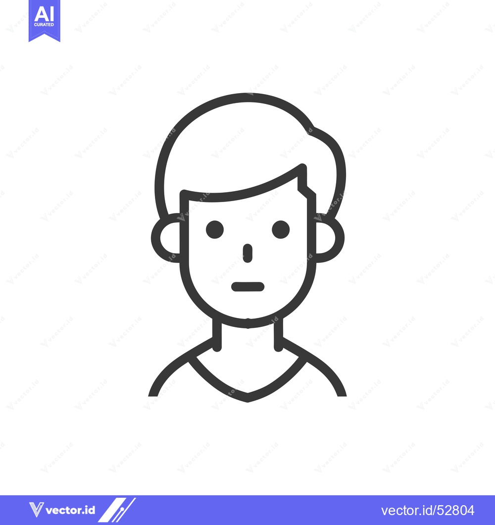 Premium Vector of Line art illustration of a man with short hair