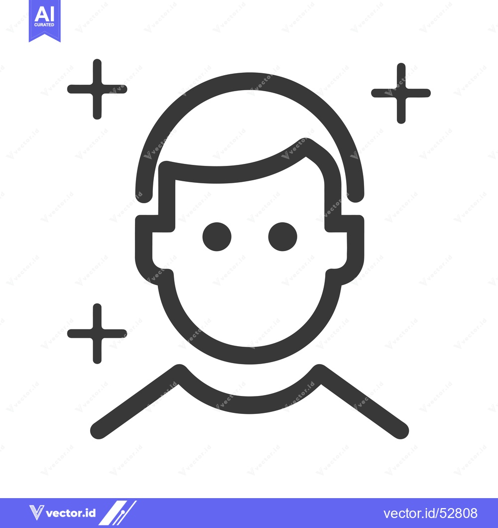 Premium Vector of Line art illustration of a man with three plus signs around him