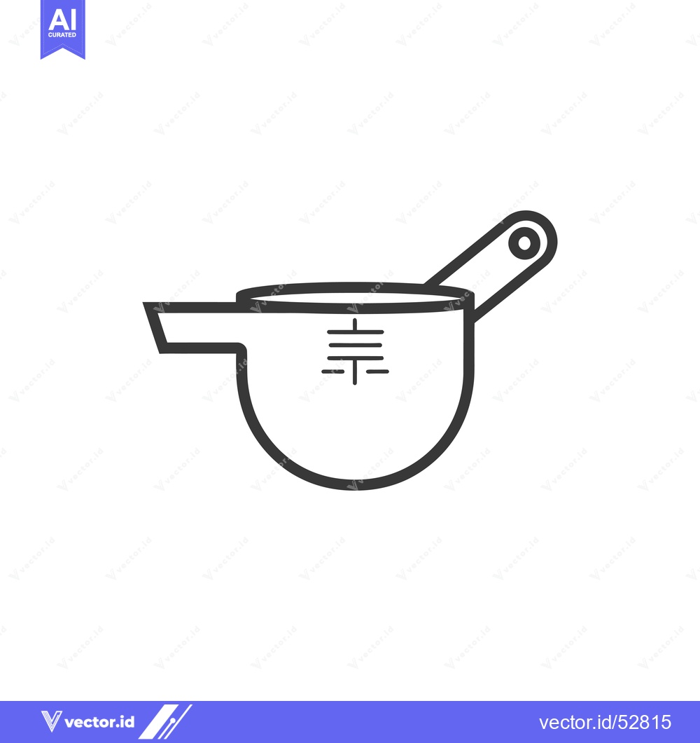 Premium Vector dari Line Art Illustration of a Measuring Cup with a Handle