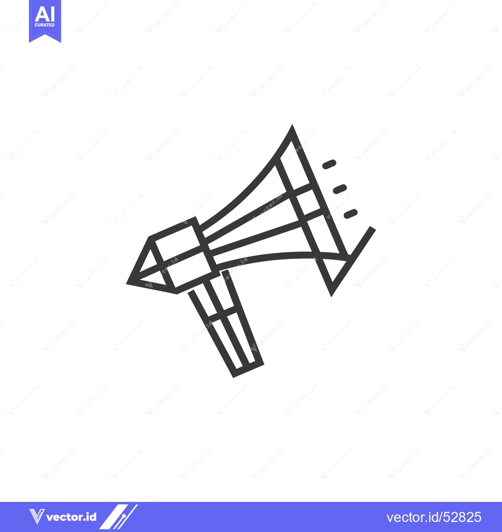 Premium Vector dari Line art illustration of a megaphone with a checkmark