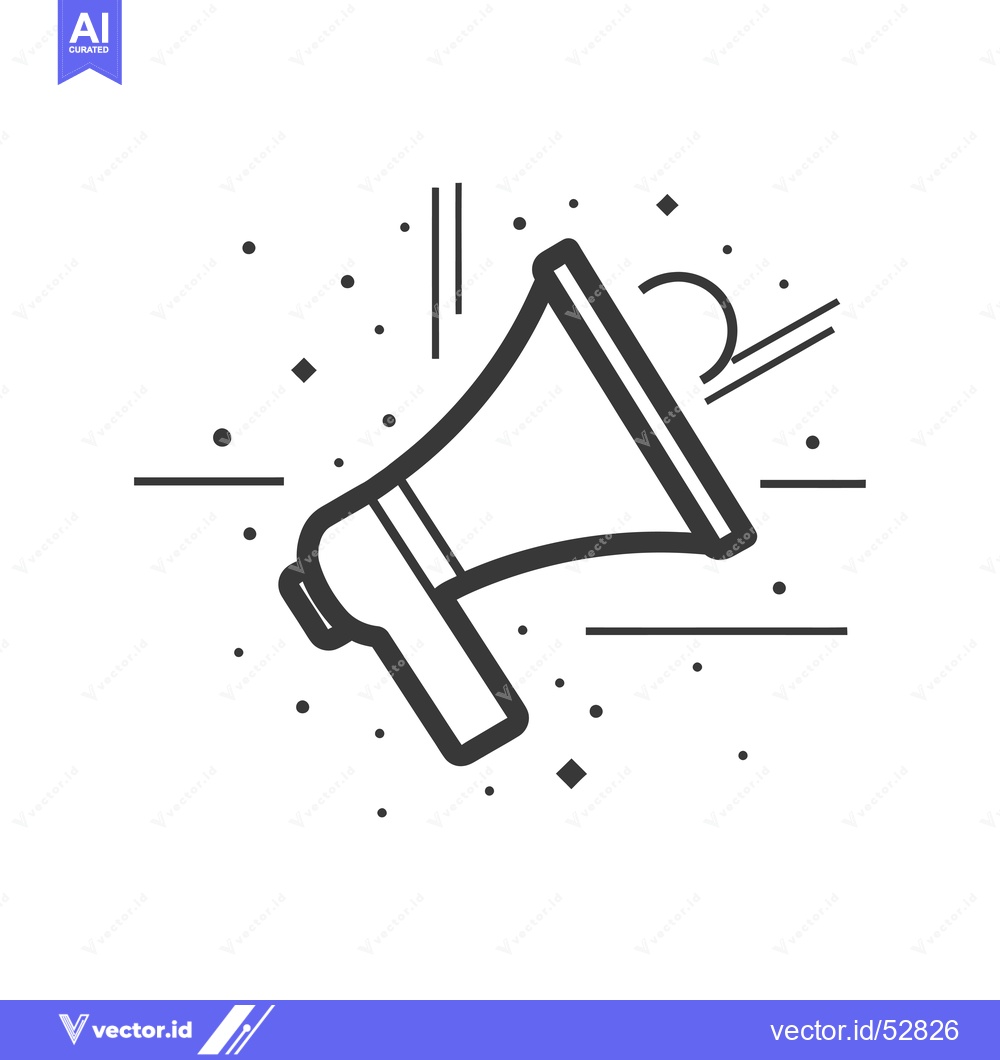 Premium Vector dari Line Art Illustration of a Megaphone with a Dotted Background