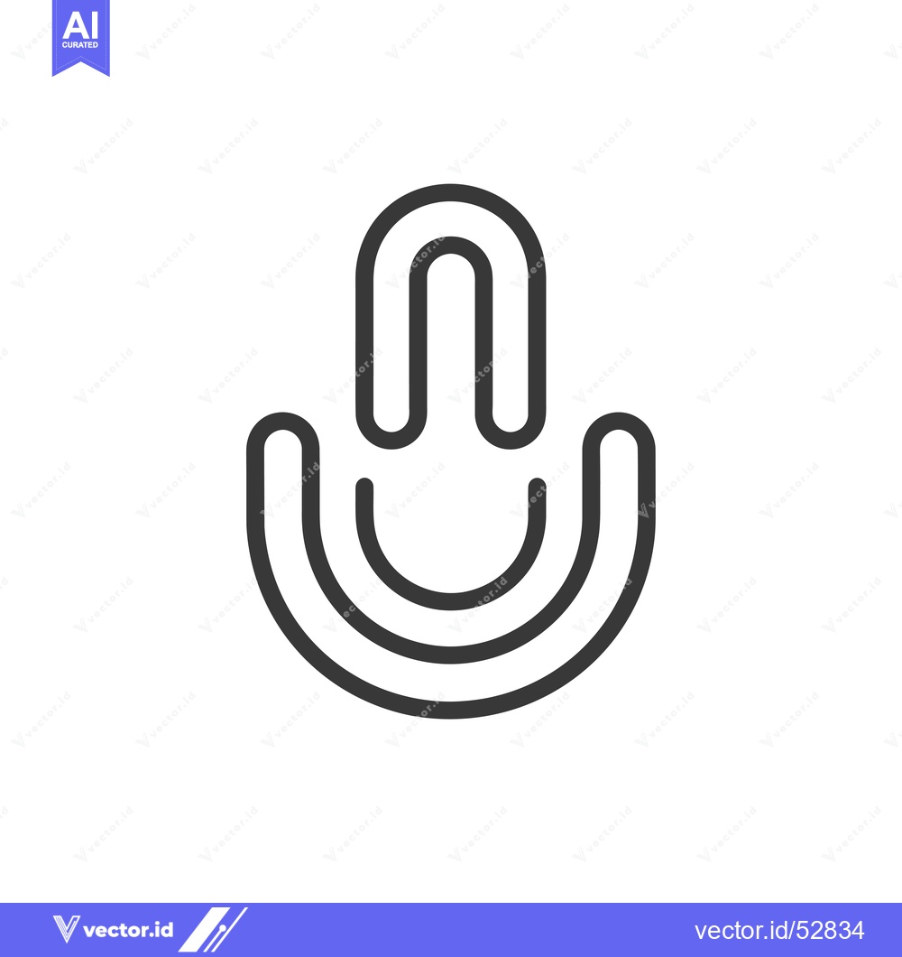 Premium Vector of Line Art Illustration of a Microphone