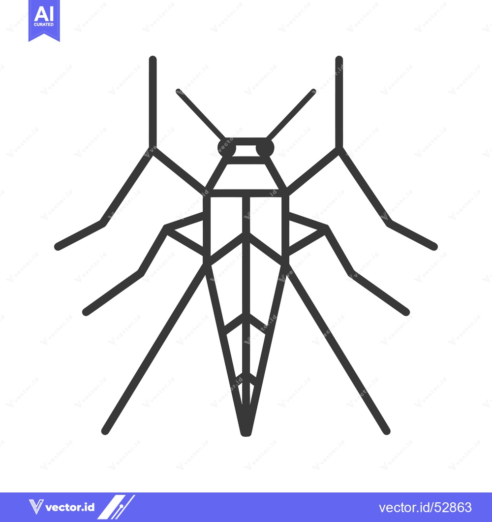 Premium Vector of Line Art Illustration of a Mosquito