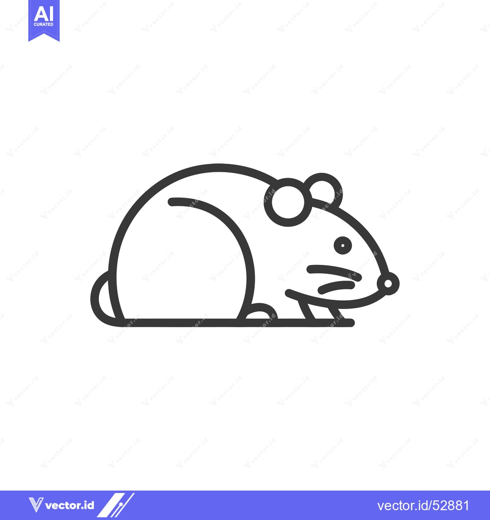 Premium Vector of Line art illustration of a mouse