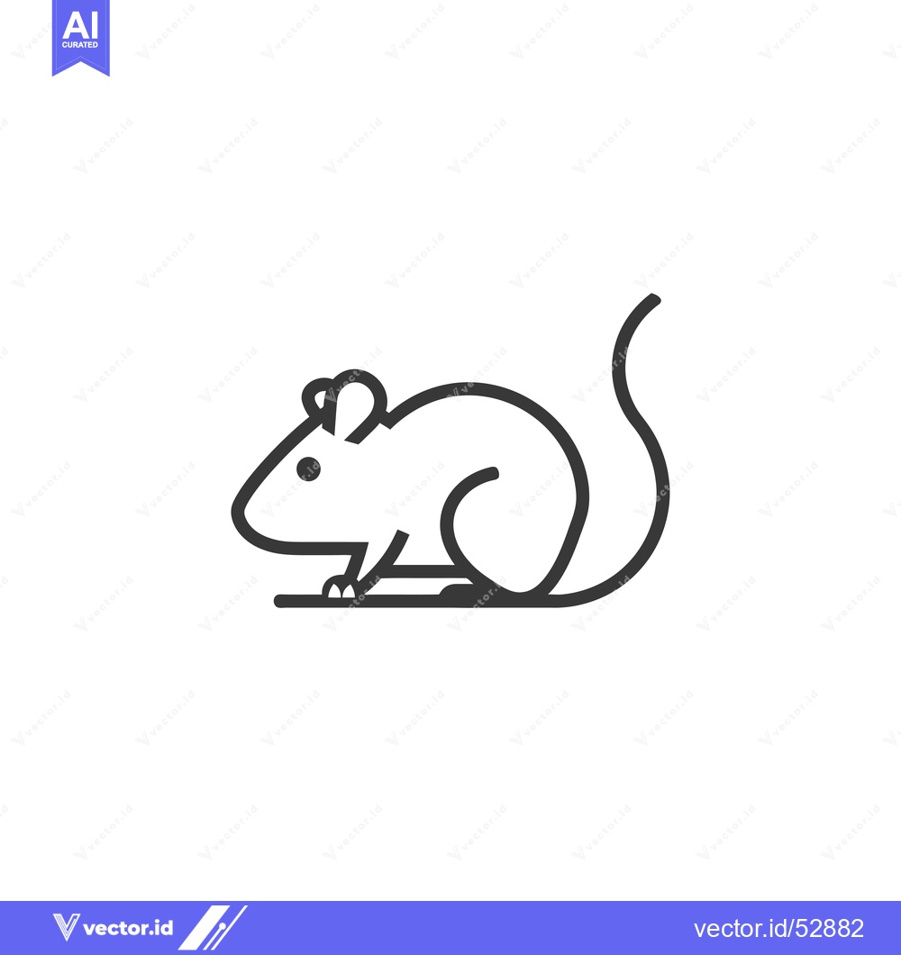 Premium Vector of Line Art Illustration of a Mouse