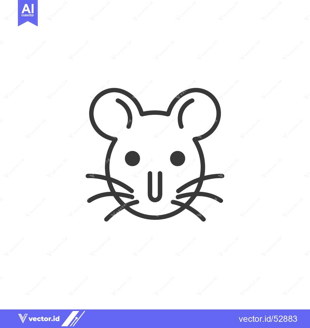 Premium Vector dari Line Art Illustration of a Mouse Face
