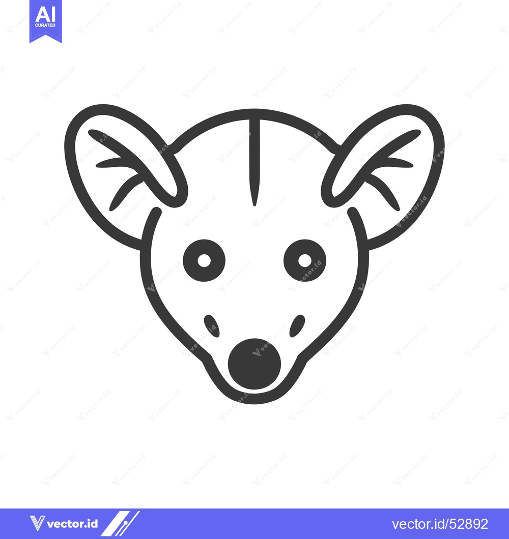 Premium Vector of Line Art Illustration of a Mouse Lemur's Head