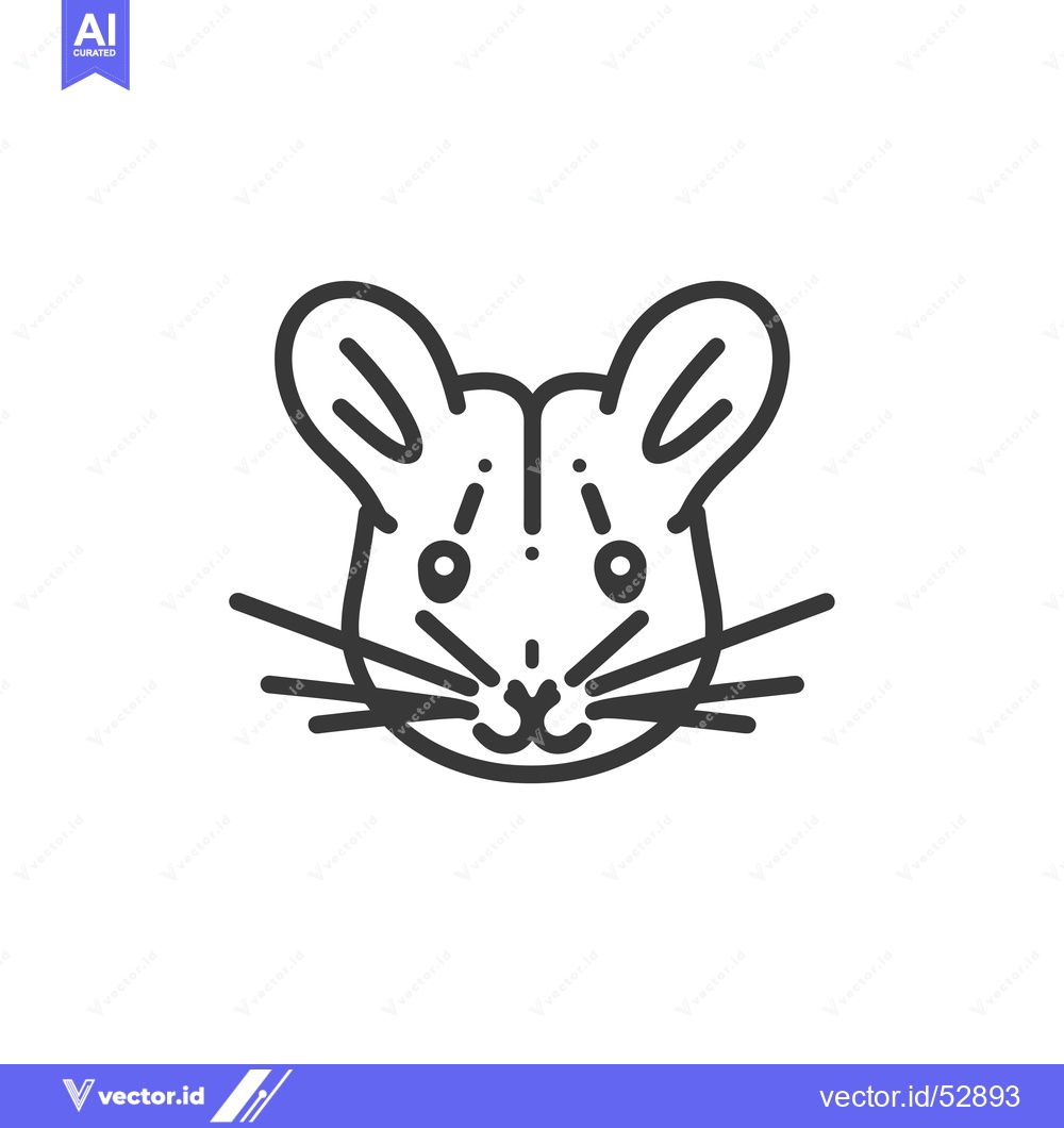 Premium Vector dari Line Art Illustration of a Mouse's Face