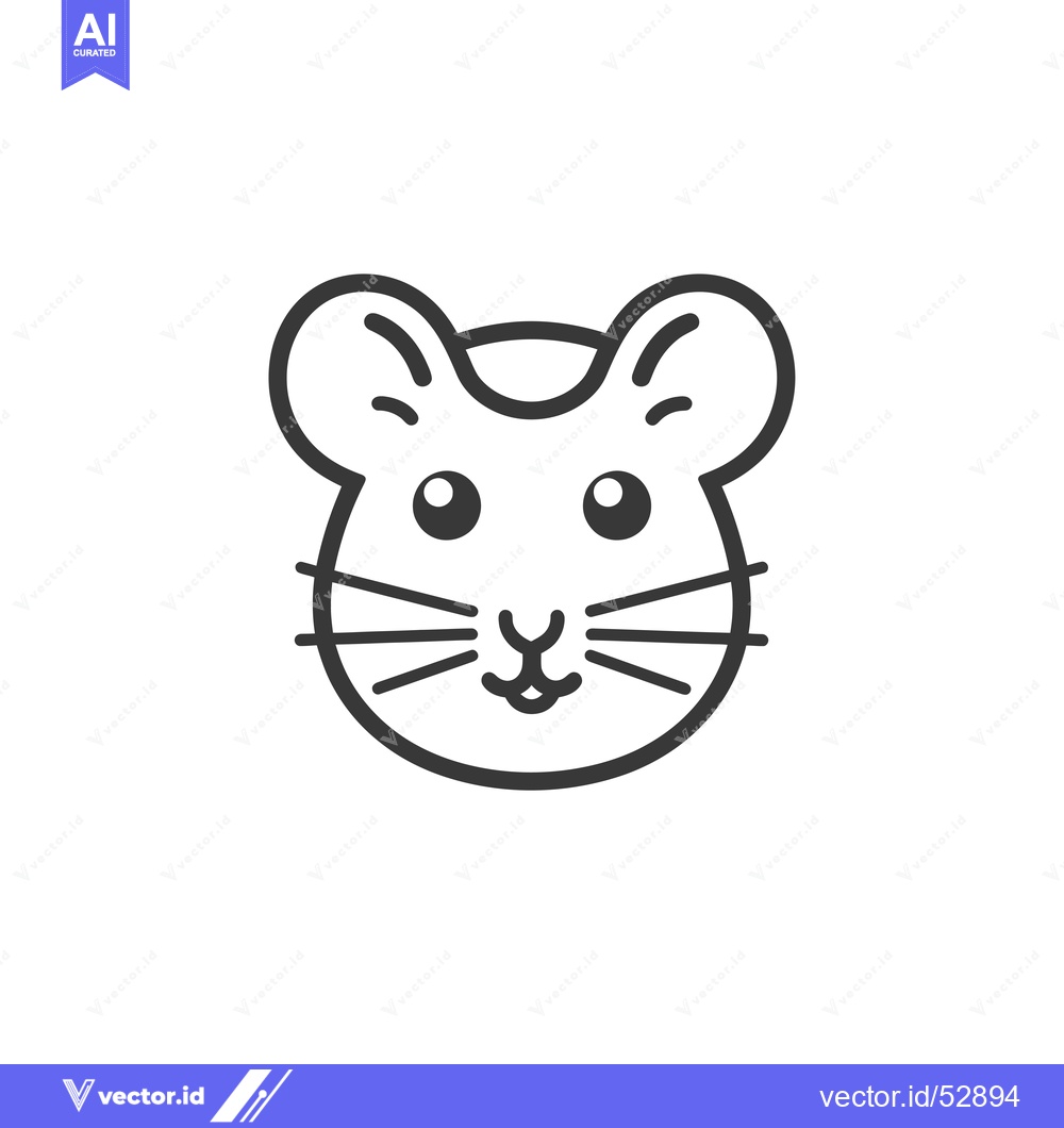 Premium Vector dari Line Art Illustration of a Mouse's Face