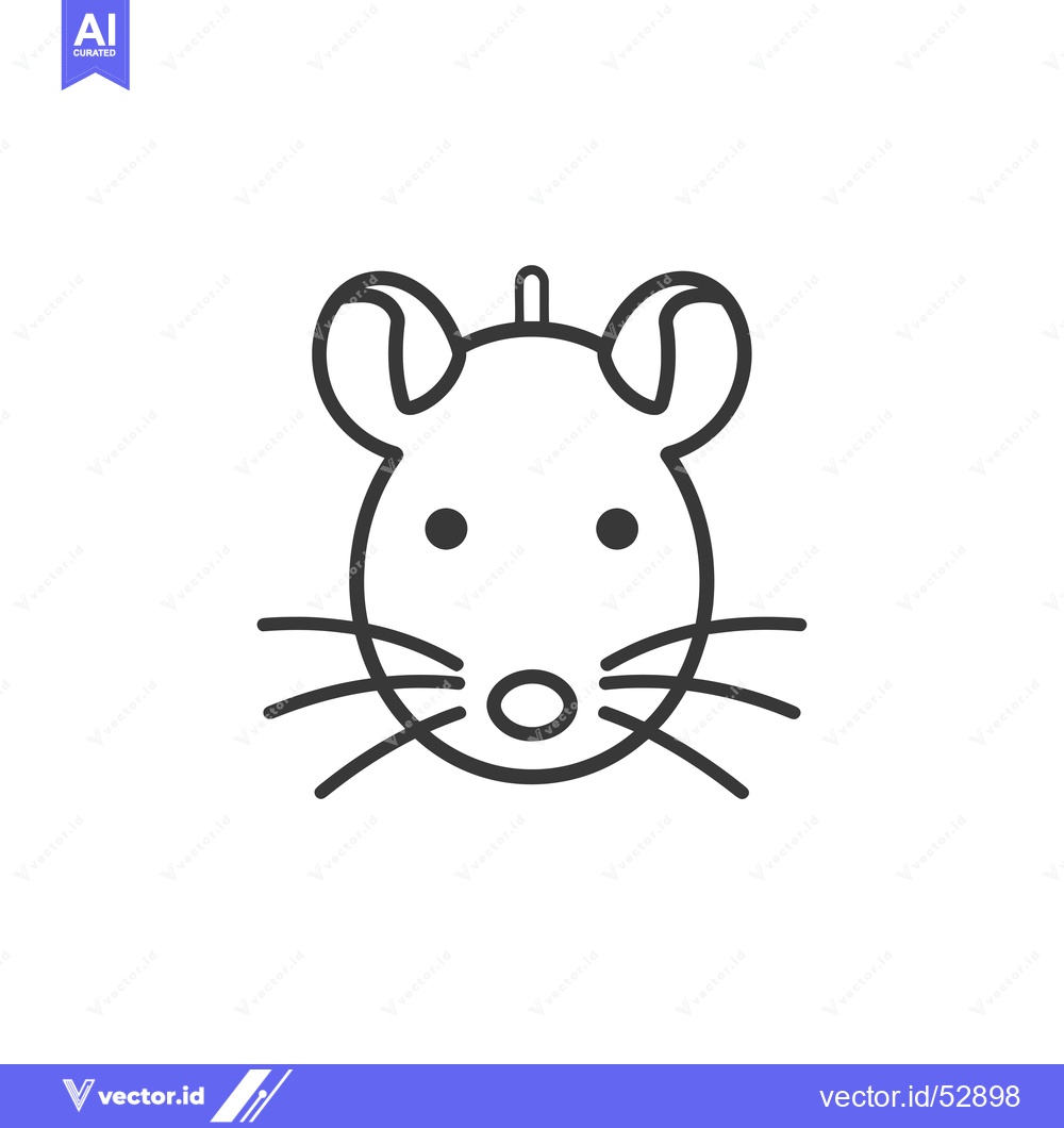 Premium Vector of Line art illustration of a mouse's face