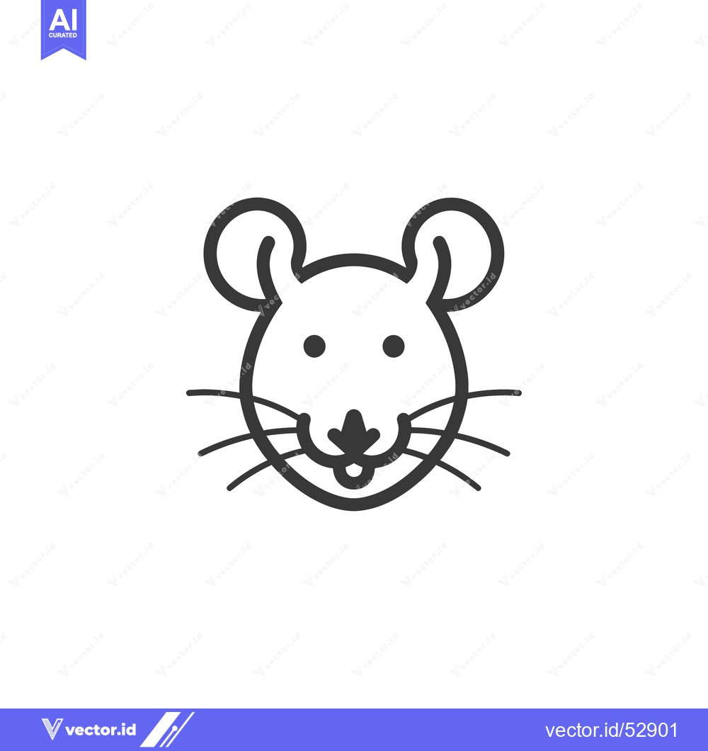 Premium Vector dari Line Art Illustration of a Mouse's Face