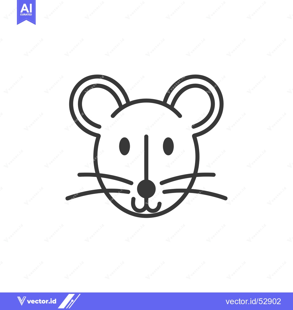 Premium Vector dari Line Art Illustration of a Mouse's Face