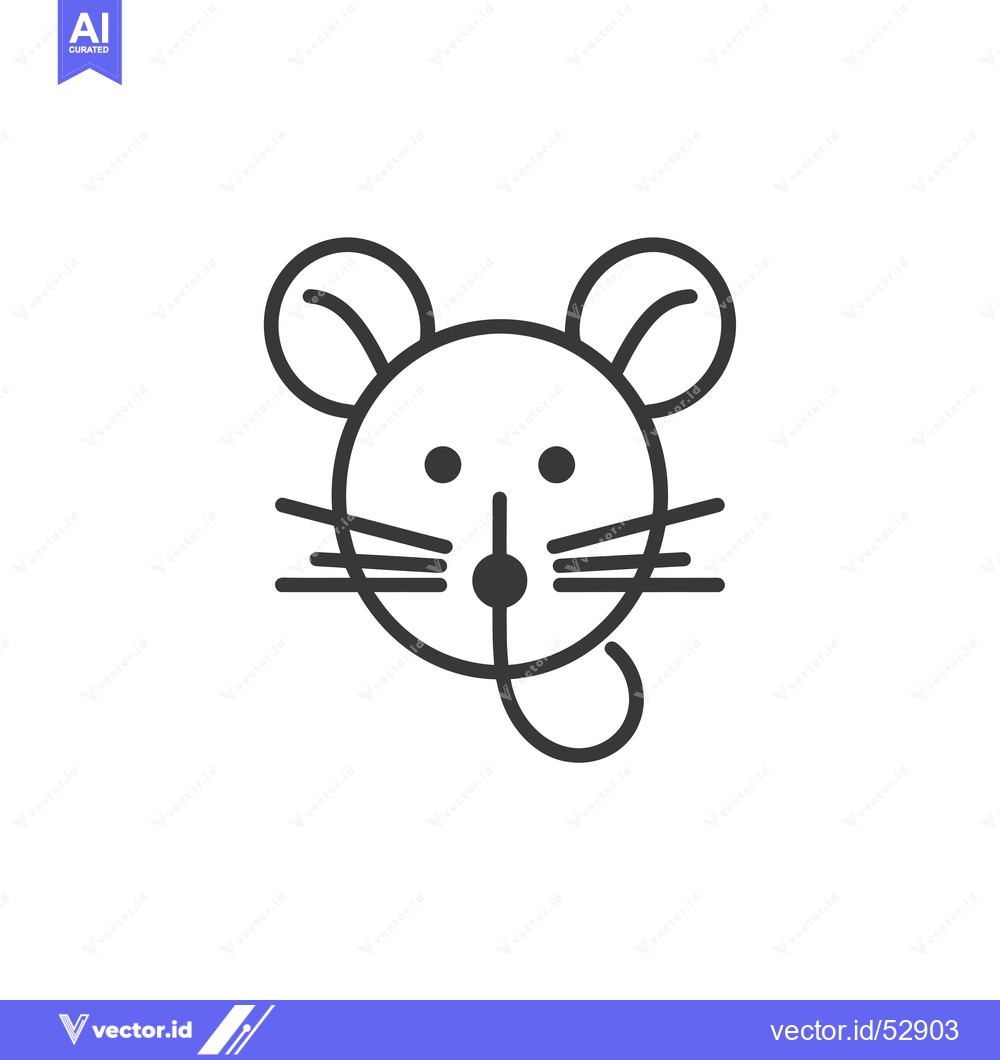 Premium Vector dari Line art illustration of a mouse's face