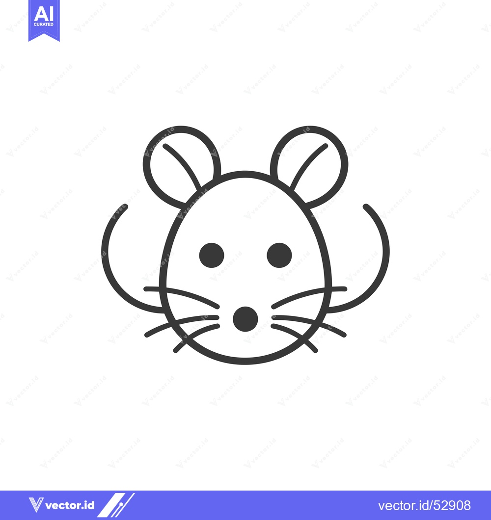 Premium Vector dari Line art illustration of a mouse's face