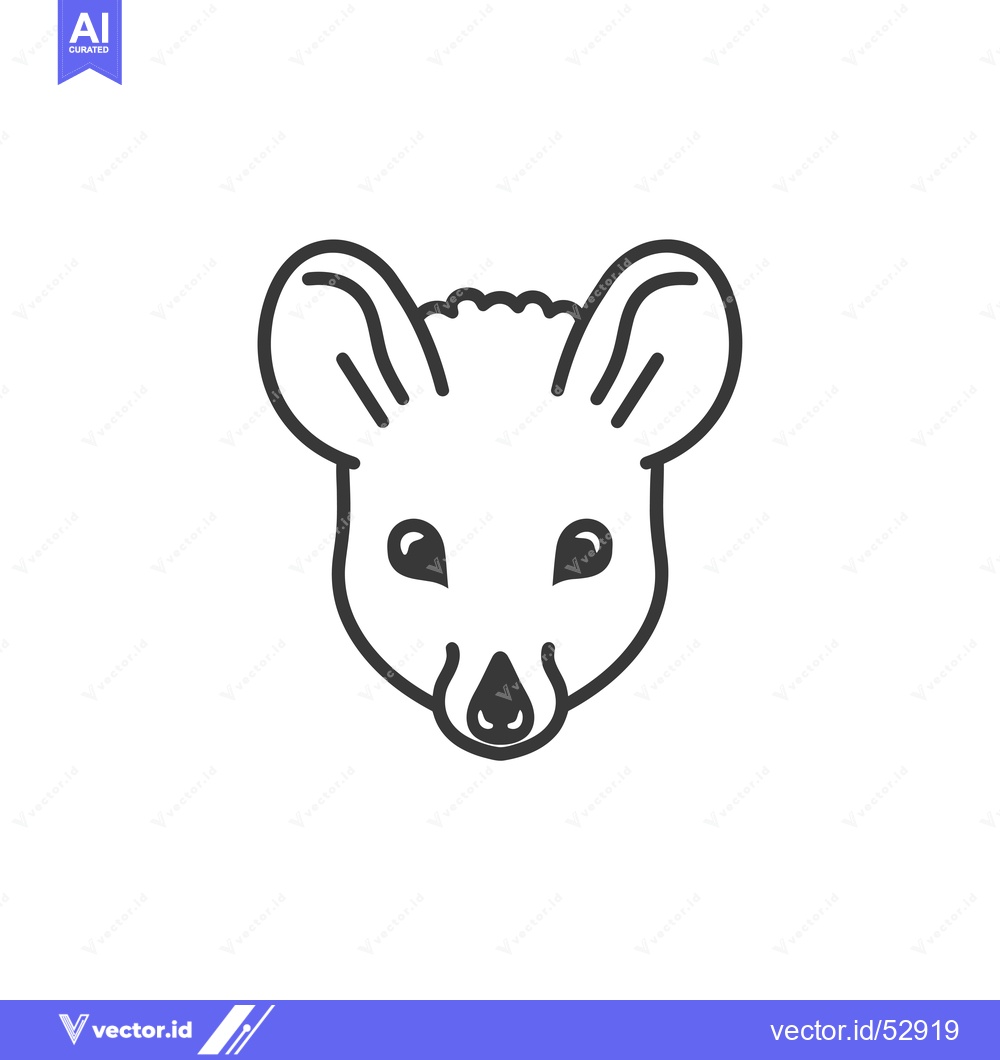 Premium Vector of Line art illustration of a mouse's face