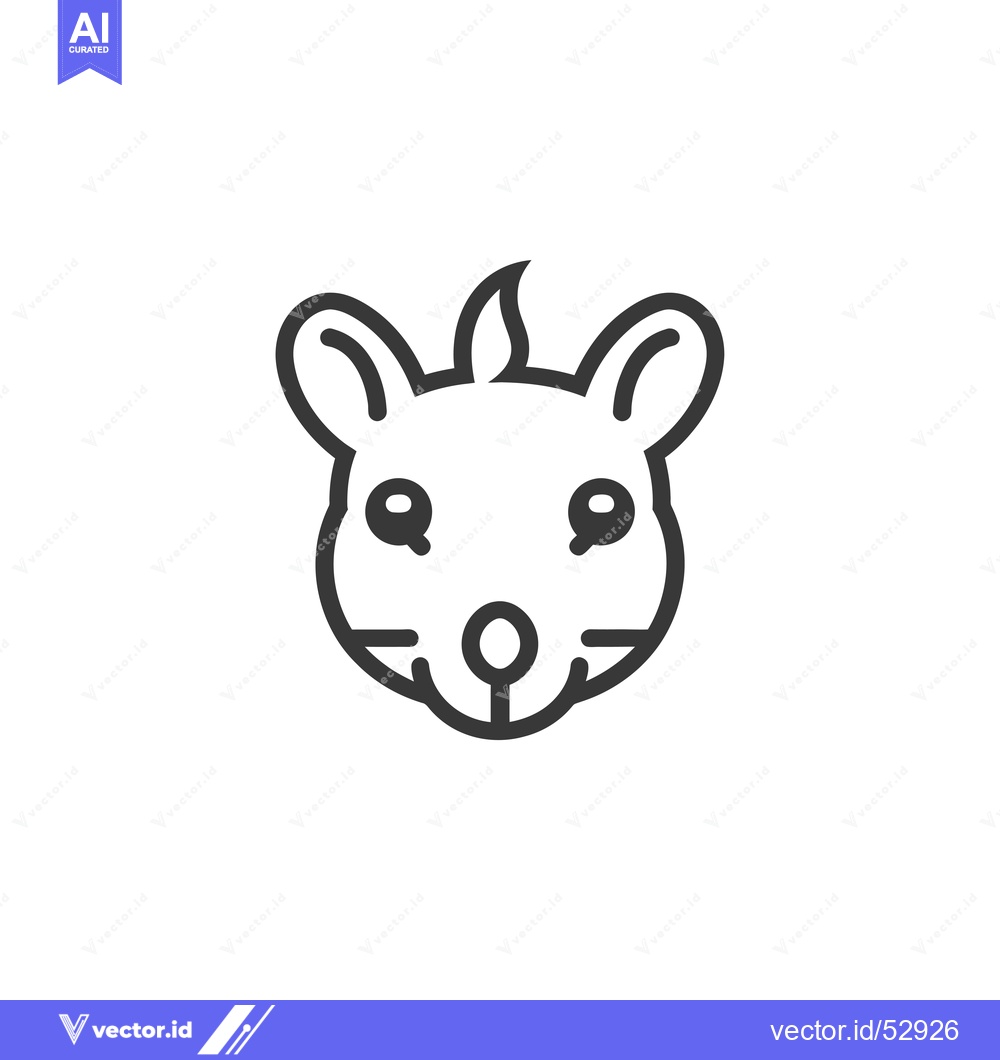 Premium Vector dari Line art illustration of a mouse's face