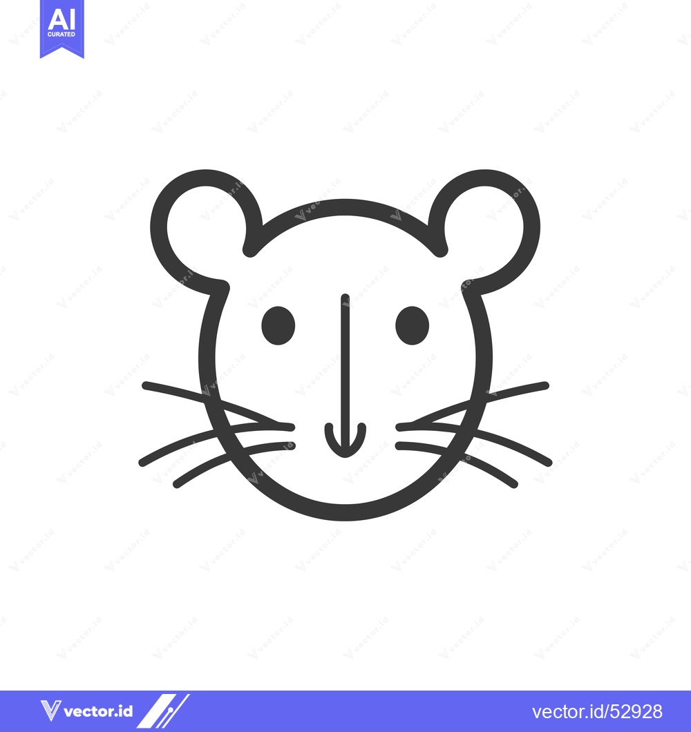 Premium Vector of Line art illustration of a mouse's face