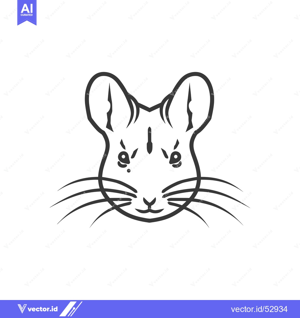 Premium Vector dari Line Art Illustration of a Mouse's Head
