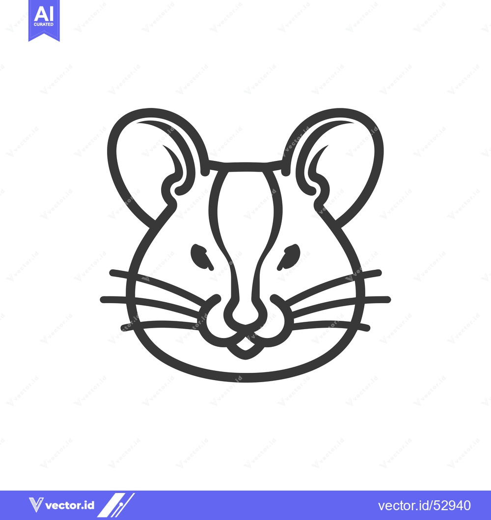 Premium Vector dari Line art illustration of a mouse's head