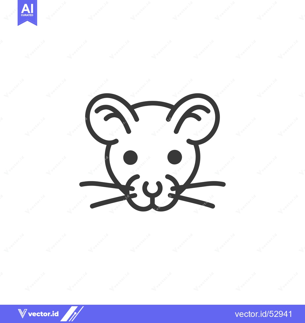 Premium Vector dari Line Art Illustration of a Mouse's Head