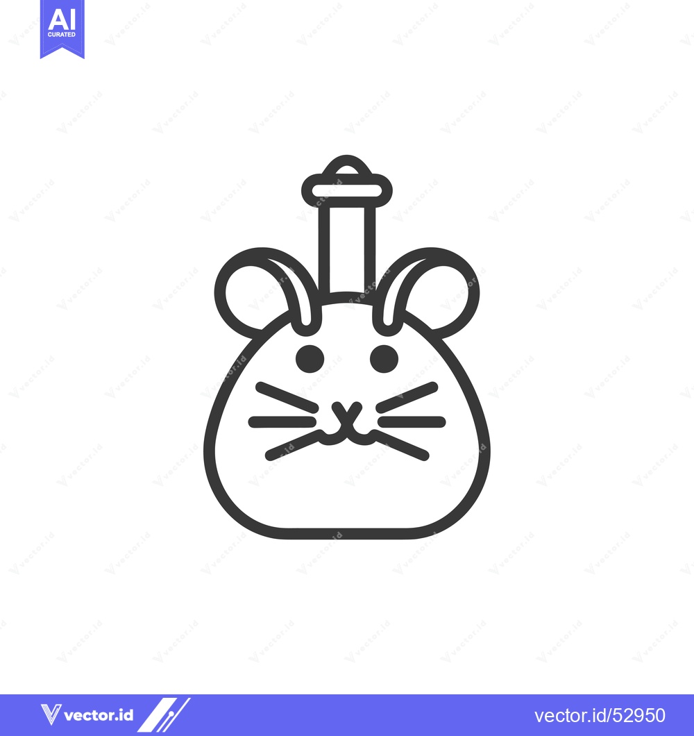 Premium Vector dari Line Art Illustration of a Mouse with a Straw