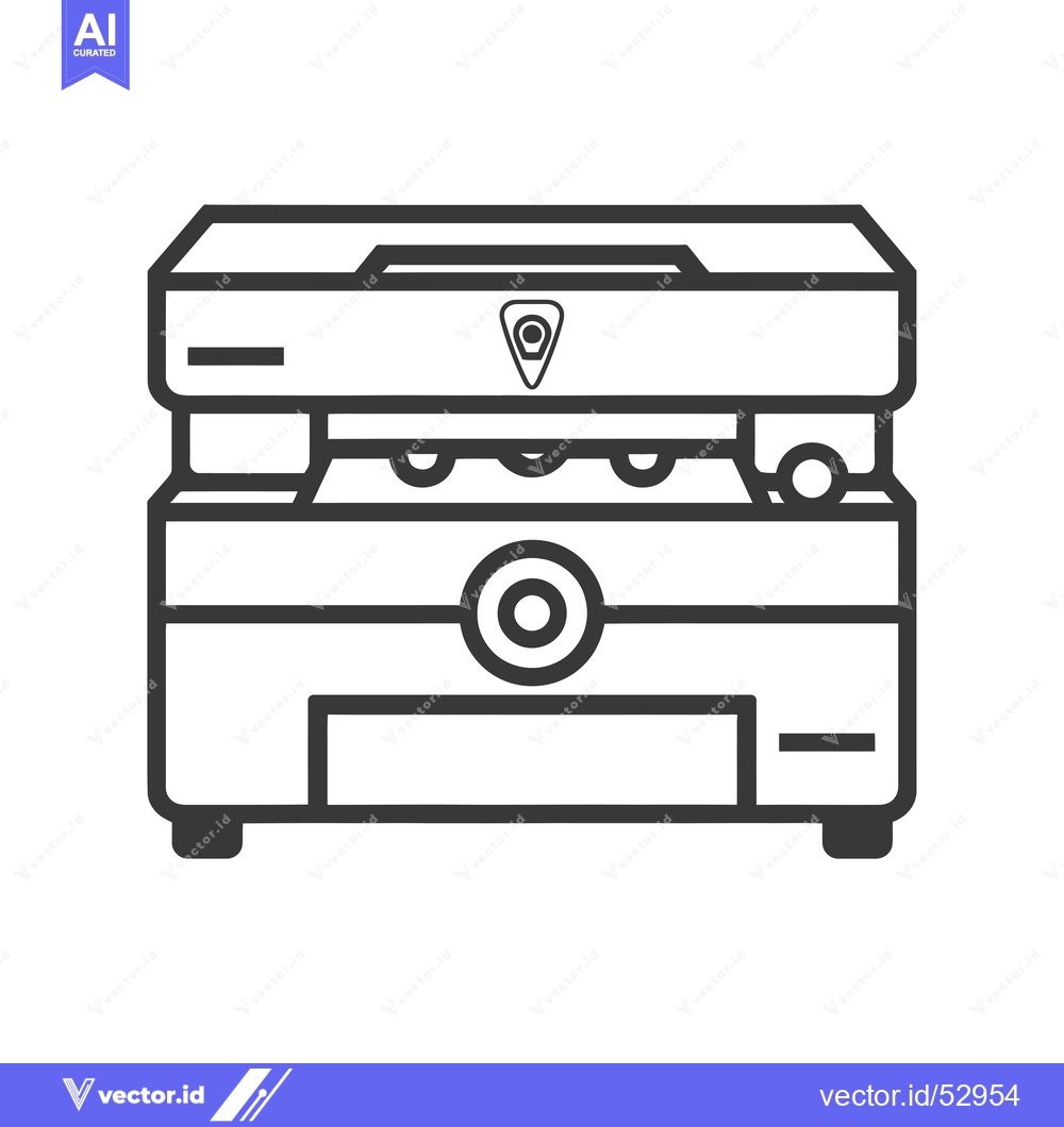 Premium Vector of Line art illustration of a multifunction printer