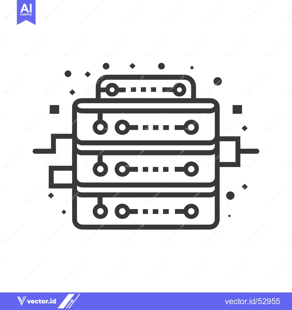 Premium Vector of Line art illustration of a multi-level server with connections