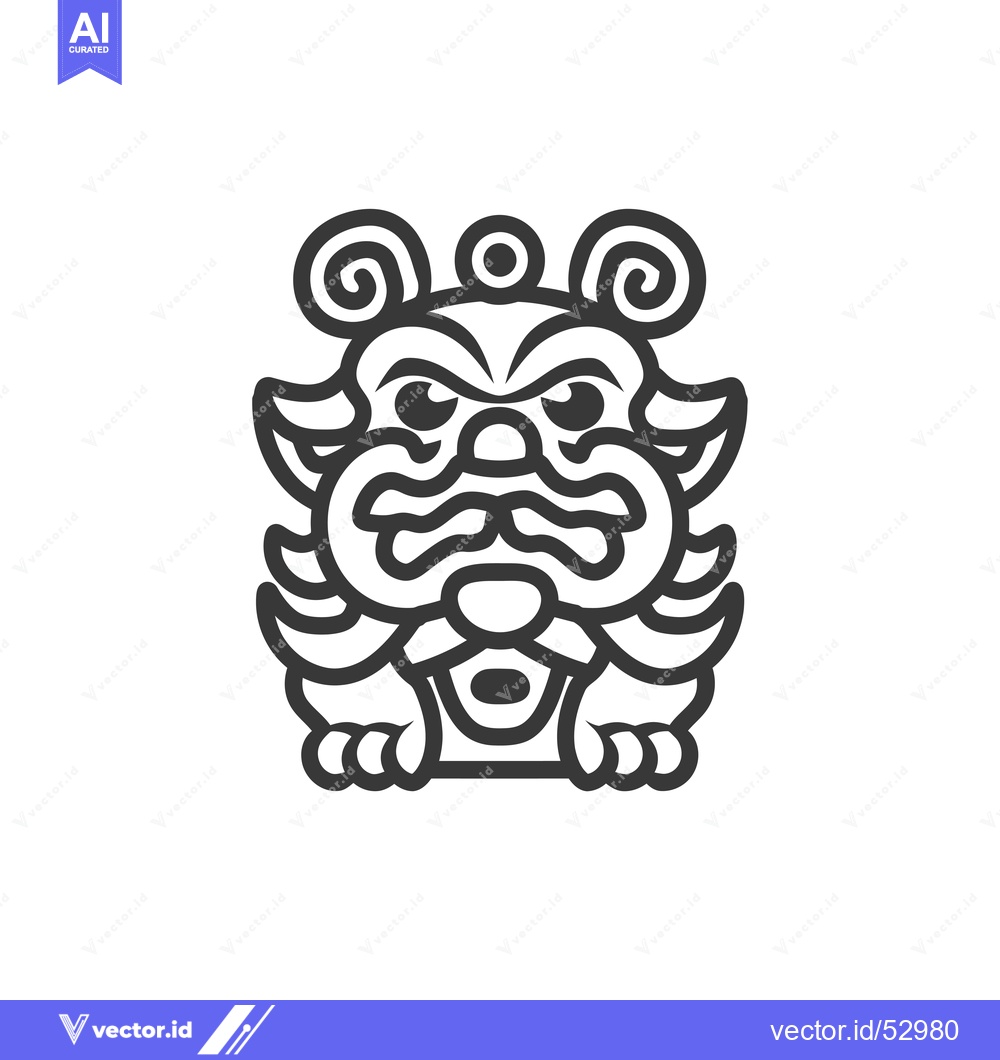 Premium Vector dari Line Art Illustration of a Mythical Creature with Large Eyes and Claws