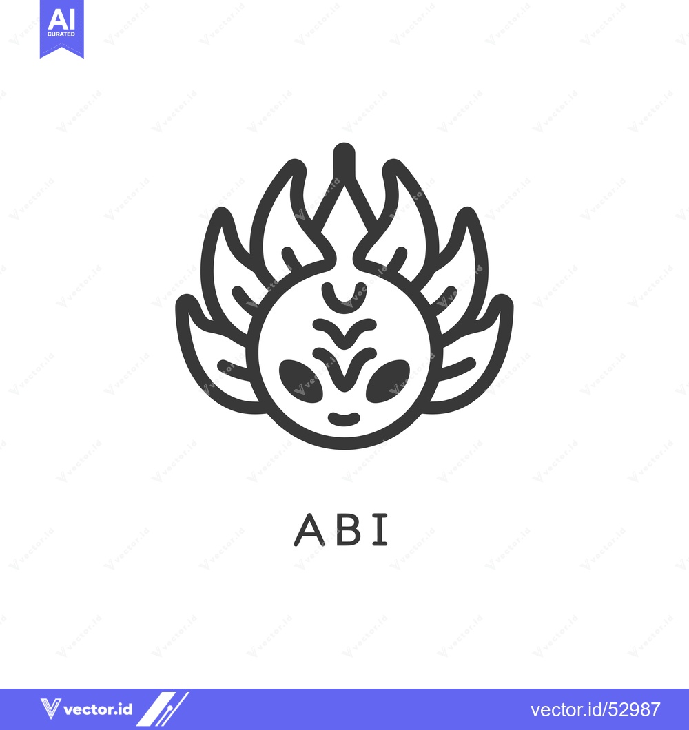 Premium Vector of Line art illustration of an alien head with flames