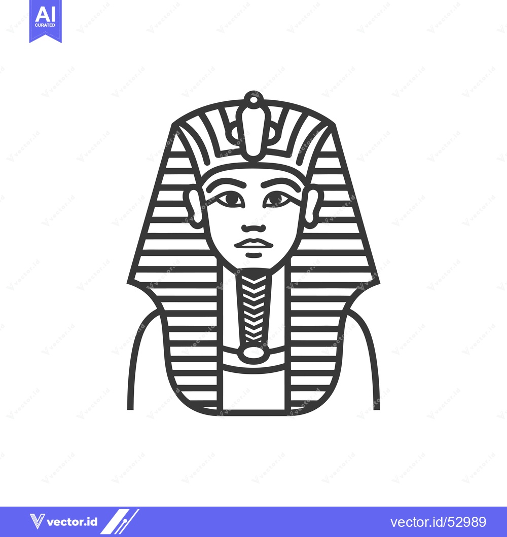 Premium Vector dari Line Art Illustration of an Ancient Egyptian Pharaoh