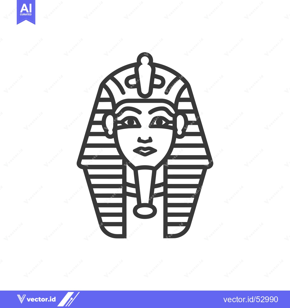 Premium Vector of Line Art Illustration of an Ancient Egyptian Pharaoh