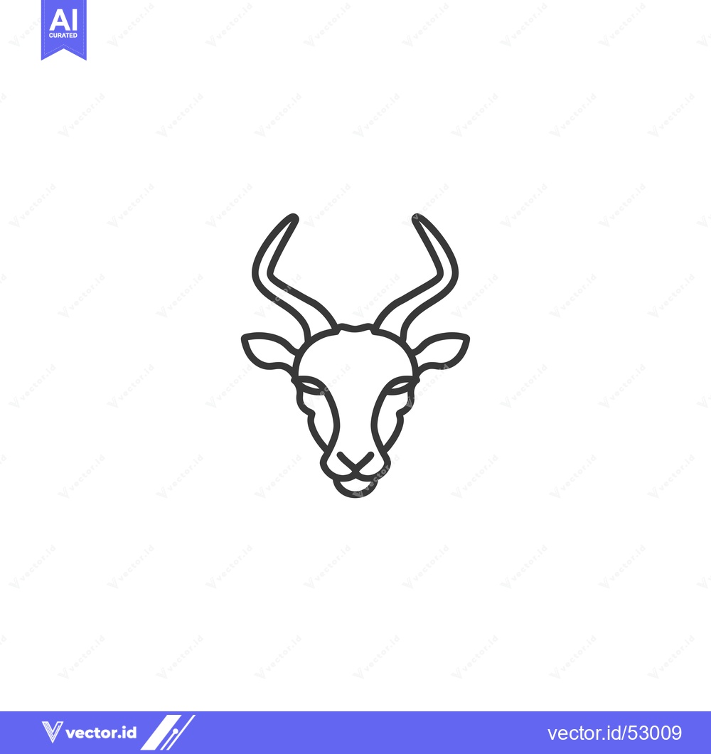 Premium Vector of Line Art Illustration of an Antelope Head