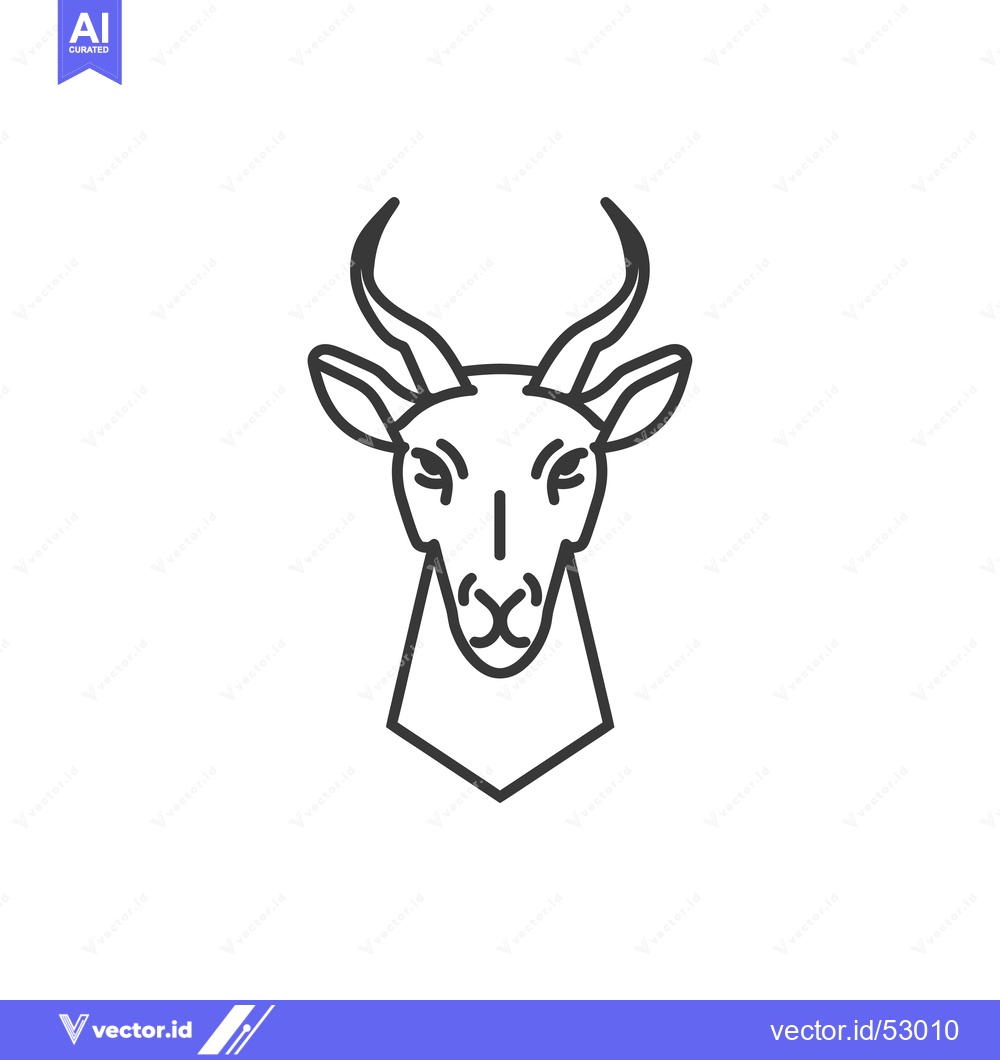 Premium Vector dari Line Art Illustration of an Antelope Head