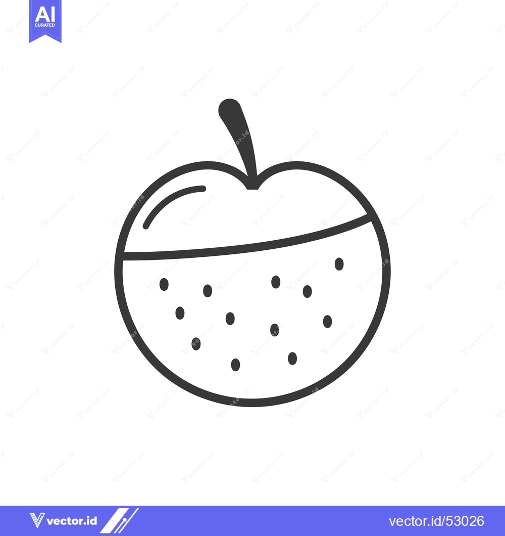 Premium Vector of Line art illustration of an apple with a stem