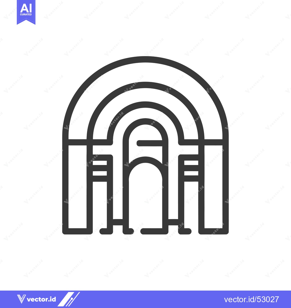 Premium Vector dari Line Art Illustration of an Archway with Three Arcs