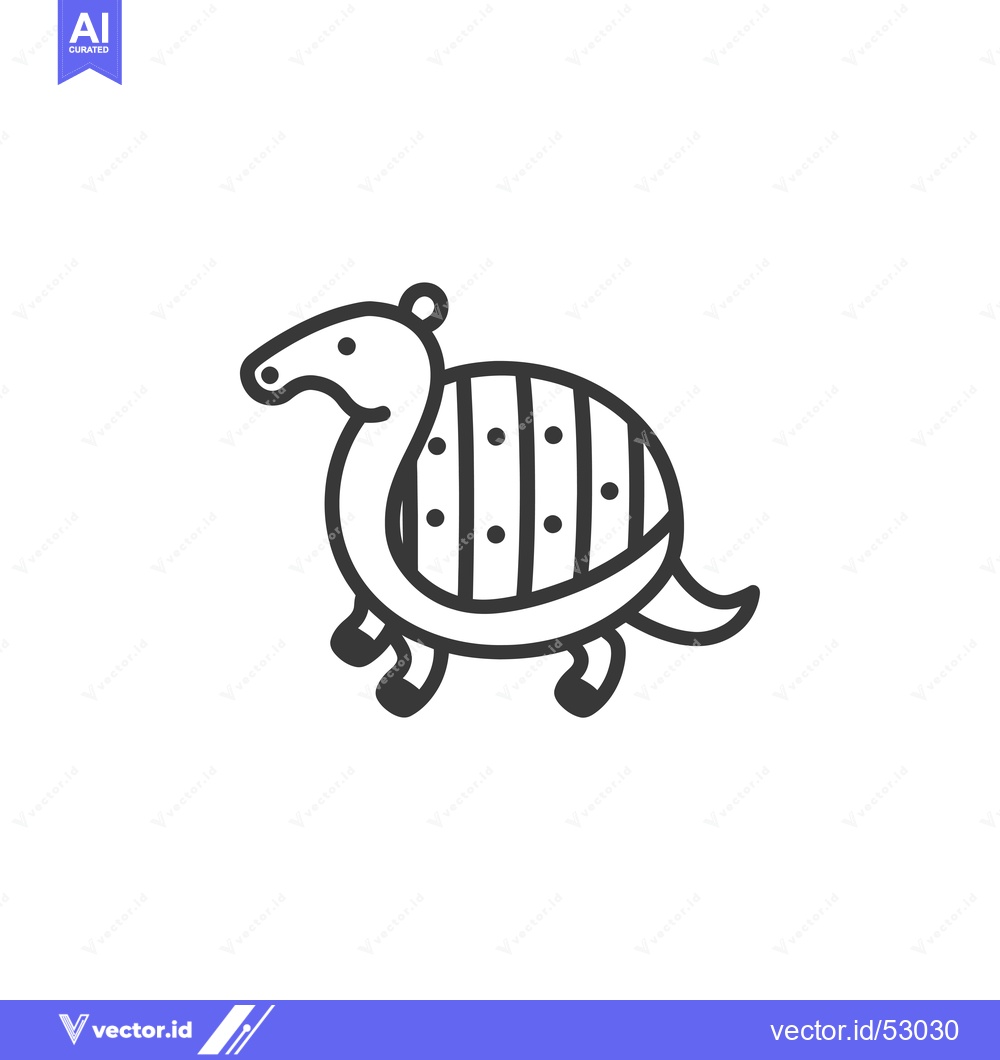 Premium Vector dari Line Art Illustration of an Armadillo