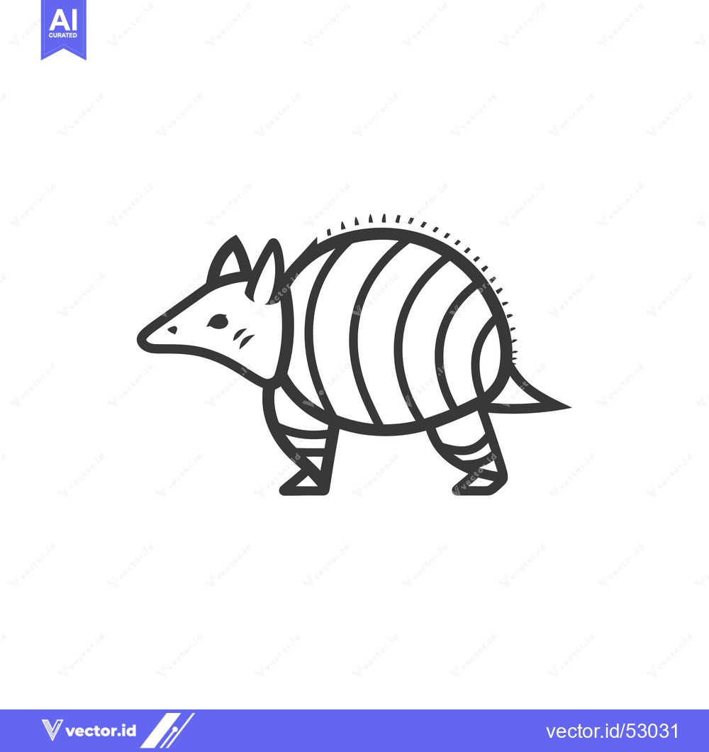 Premium Vector of Line Art Illustration of an Armadillo