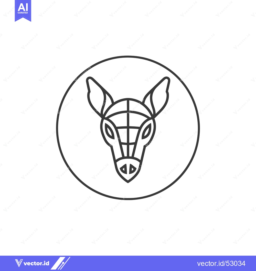 Premium Vector dari Line art illustration of an armadillo head within a circle