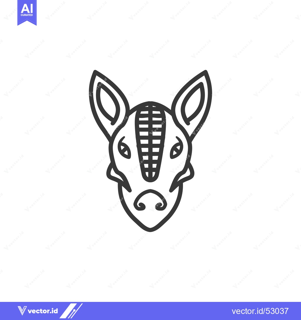 Premium Vector dari Line Art Illustration of an Armadillo's Head