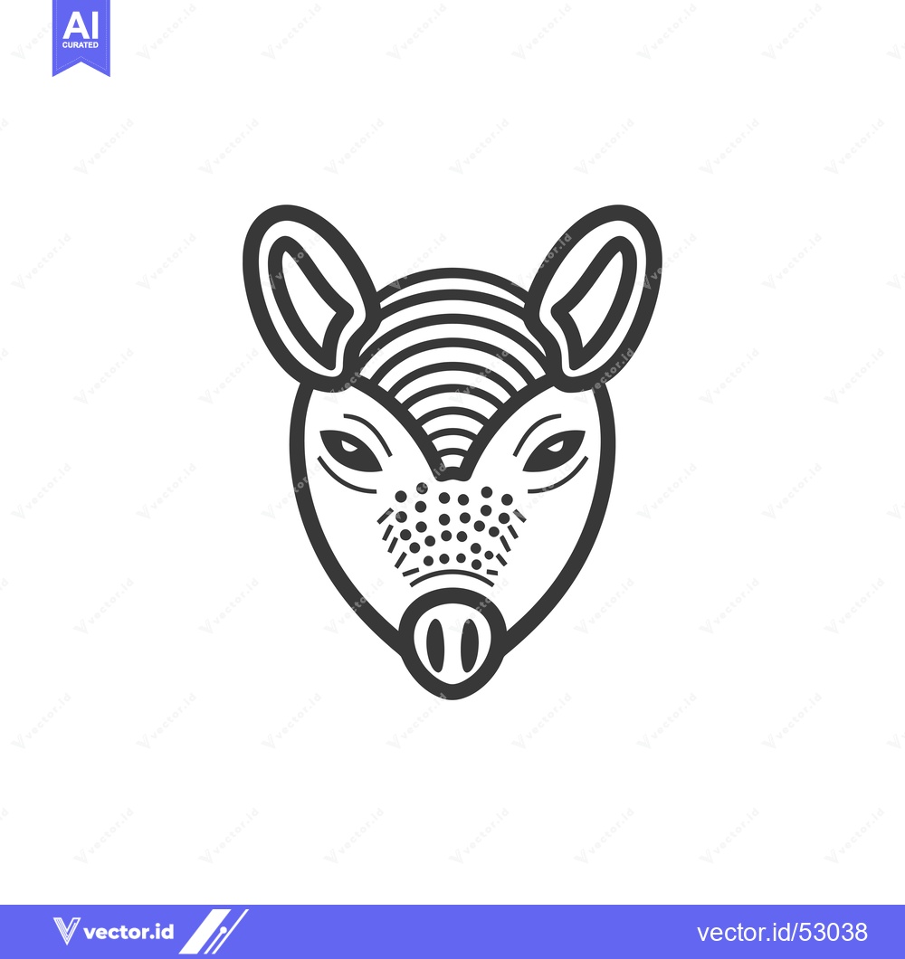 Premium Vector dari Line Art Illustration of an Armadillo's Head