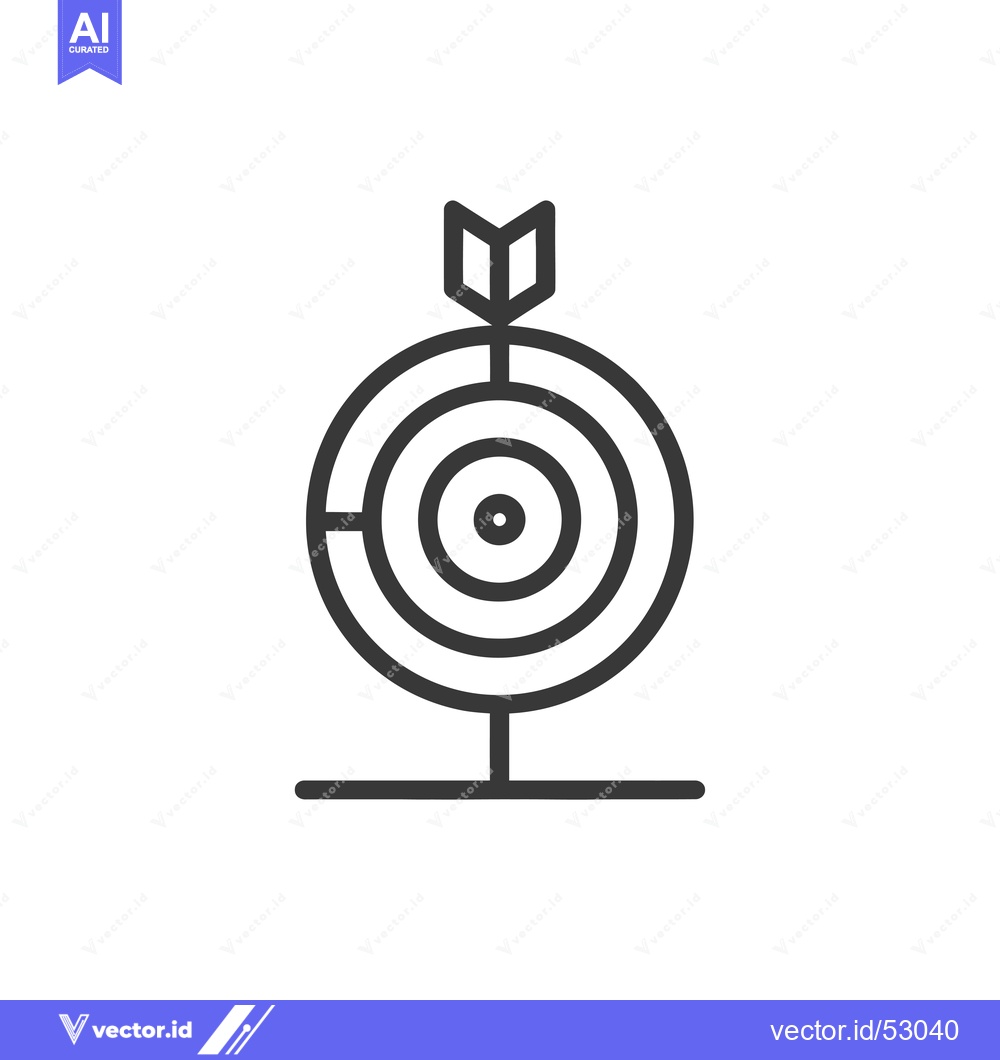 Premium Vector dari Line Art Illustration of an Arrow Hitting a Target