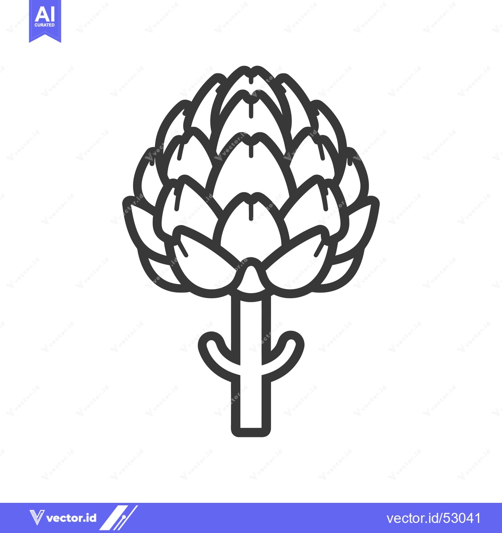 Premium Vector dari Line Art Illustration of an Artichoke